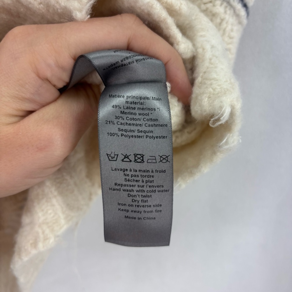 Zadig & Voltaire Karry Sleeveless Sequin Knit Cardigan Sweater XS small cream - Picture 8 of 12